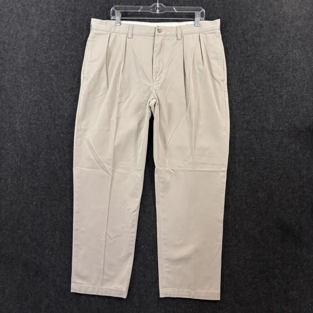 Polo Ralph Lauren Pants Men's 36x29 Khaki Classic Fit Pleated Chino Preppy